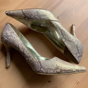Rampage Snake Print Pointed Heels